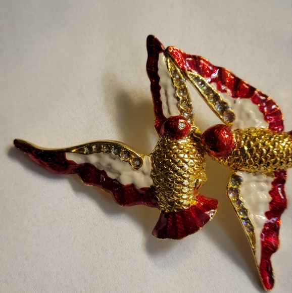 Vintage Hummingbird Rhinestone Brooch or Pendant - Picture 3 of 5